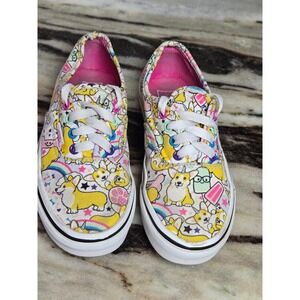 Vans Authentic Corgi Unicorn Rainbow Low Top Sneakers Multicolor Canvas Shoes 1